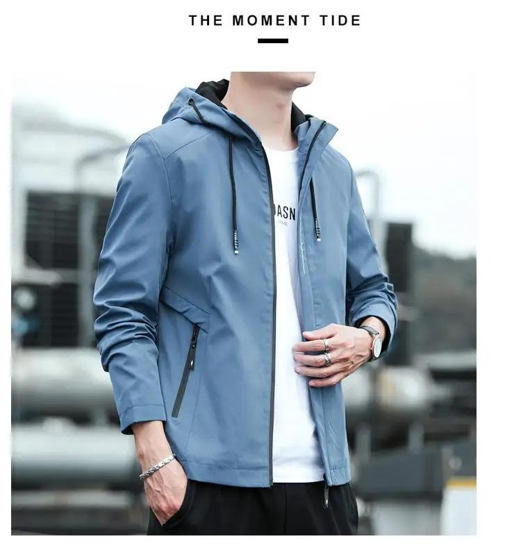 Product Introduction of Casual Men's Hooded Bomber Jacket Windbreaker Coat 2023 Autumn Outwear Menswear Tops Lingerie Longsleeve Pocket Operator 16