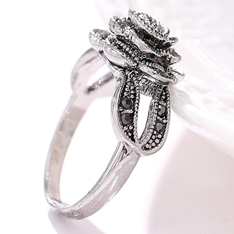 Nhẫn Ngón Tay, Đính Hôn, Đám Cưới, Phong Cách Cổ Điển, Hoa Hồng, Dát Kim Cương Giả Sáng Bóng, Dành Cho Phụ Nữ 3