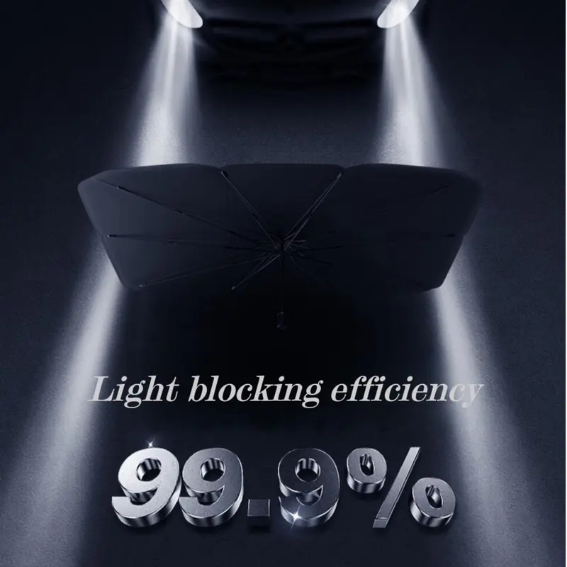 Portable Foldable Car Windshield Sunshade Umbrella, 1 Count Anti-UV Car Sunshade Umbrella, Universal Car Exterior Protective Accessories 7