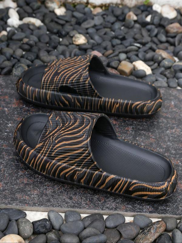 Women's Random Striped Print Slides, Casual Soft Comfortable Non-slip Slippers, Summer Beach Slippers, Fashionable Slippers for Indoor & Outdoor Wear, Walking Shoes 2