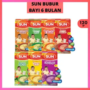 Sun Bubur Bayi Cereal 6 Bulan Box 120 gr Sereal Susu Nutrisi MPASI