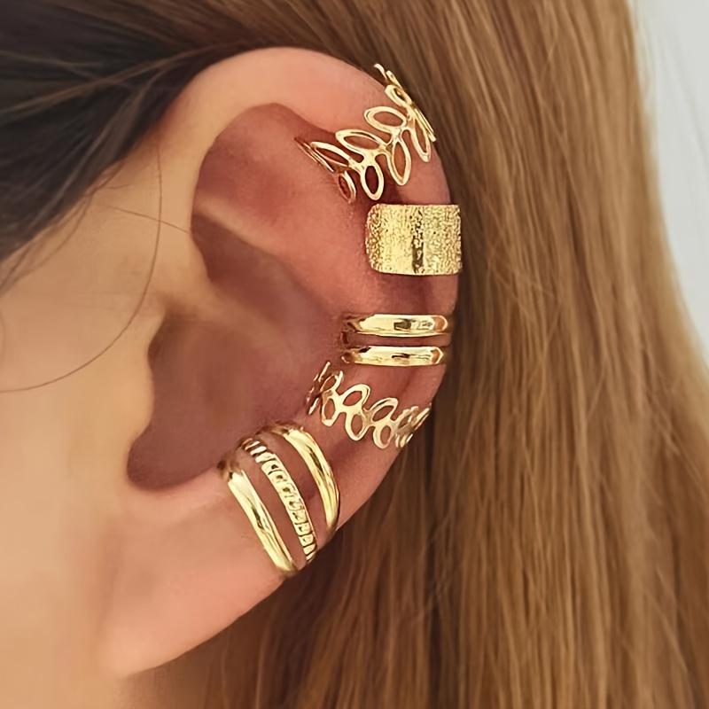 Simple And Stylish Set Of 5 Women's Ear Clips, C-shaped Non-piercing Ear Cuffs For Middle Eastern Market, Wholesale anxiety  rings anxiety  rings anxiety  rings bond  bracelets bond  bracelets ring  avulsion jewelry  men drop  earrings e  rings e  rings 3