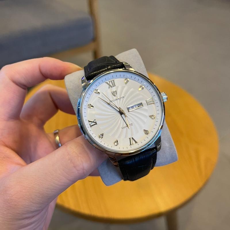 Poedagar Đồng Hồ Nam Dây Da, Chống Nước, Chống Xước, Đính Đá Cao Cấp. Watch Đeo Tay