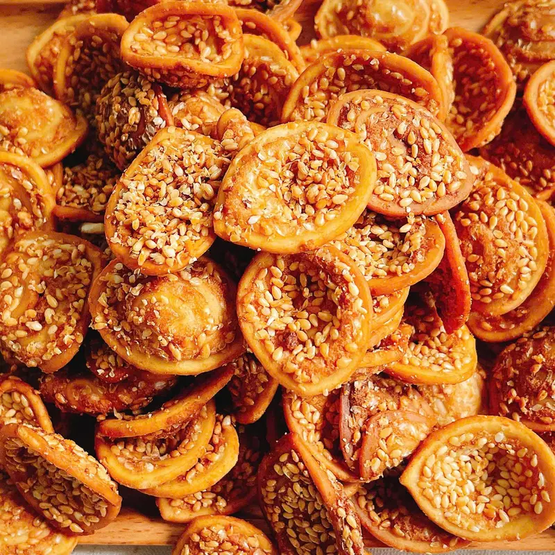 Bánh Tai Heo Mè Nước Cốt Dừa tuổi thơ, túi 500g siêu ngon 0