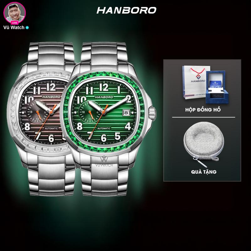Đồng Hồ Cơ Nam HANBORO 753 [4042] | Tặng kèm bóp đựng đồng hồ