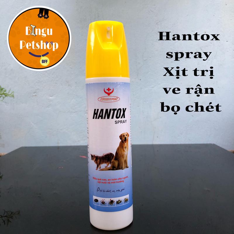 "HANTOX dạng xịt 300ml Thuốc trị ve ghẻ chấy rận bọ chét trên chó mèo"
