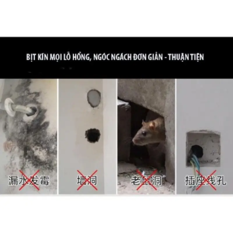 [HYUI] Xi Măng Trắng Dẻo Bịt Lỗ Điều Hoà, Đường Ống Nước Siêu , Keo Dán Lỗ Tường Bằng Xi Măng Yêu Bếp Nghiện Nhà VNM