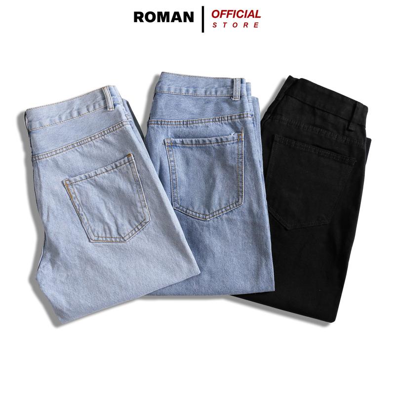 Quần jean baggy nam ống rộng suông đứng chất bò cao cấp ROMAN QJ03 suong 3