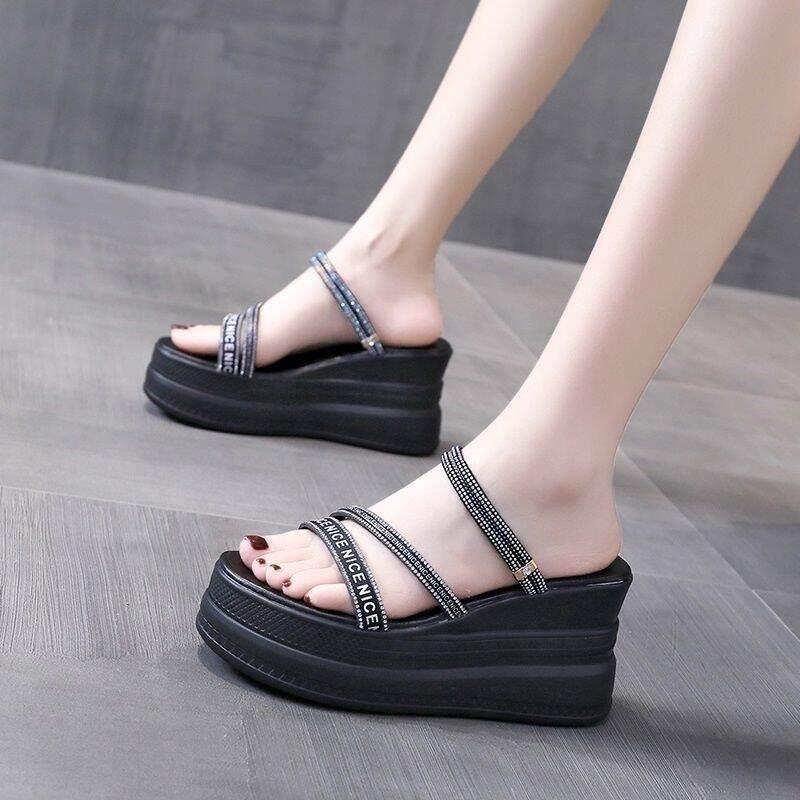 Sandal Wanita, Gaya Elegan, Kaki Terbuka, Roda Cerun, 7.5cm, - TikTok ...