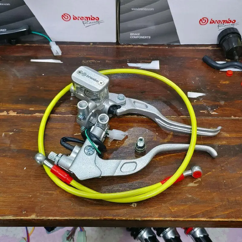 Paket Hemat Master Rem Bremb Kotak Set Handle Rem Kopling + Selang Rem Racing 95cm Universal Kendaraan Motor Sepeda Motorcycle 2