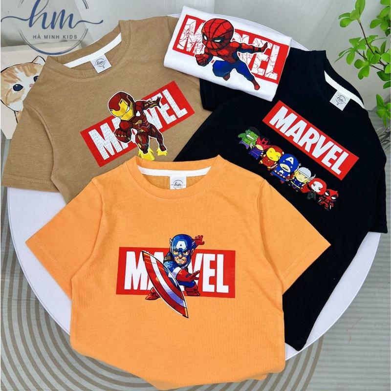 Áo thun bé trai siêu nhân cute vải cotton Hà Minh kids cho bé từ 12-33kg