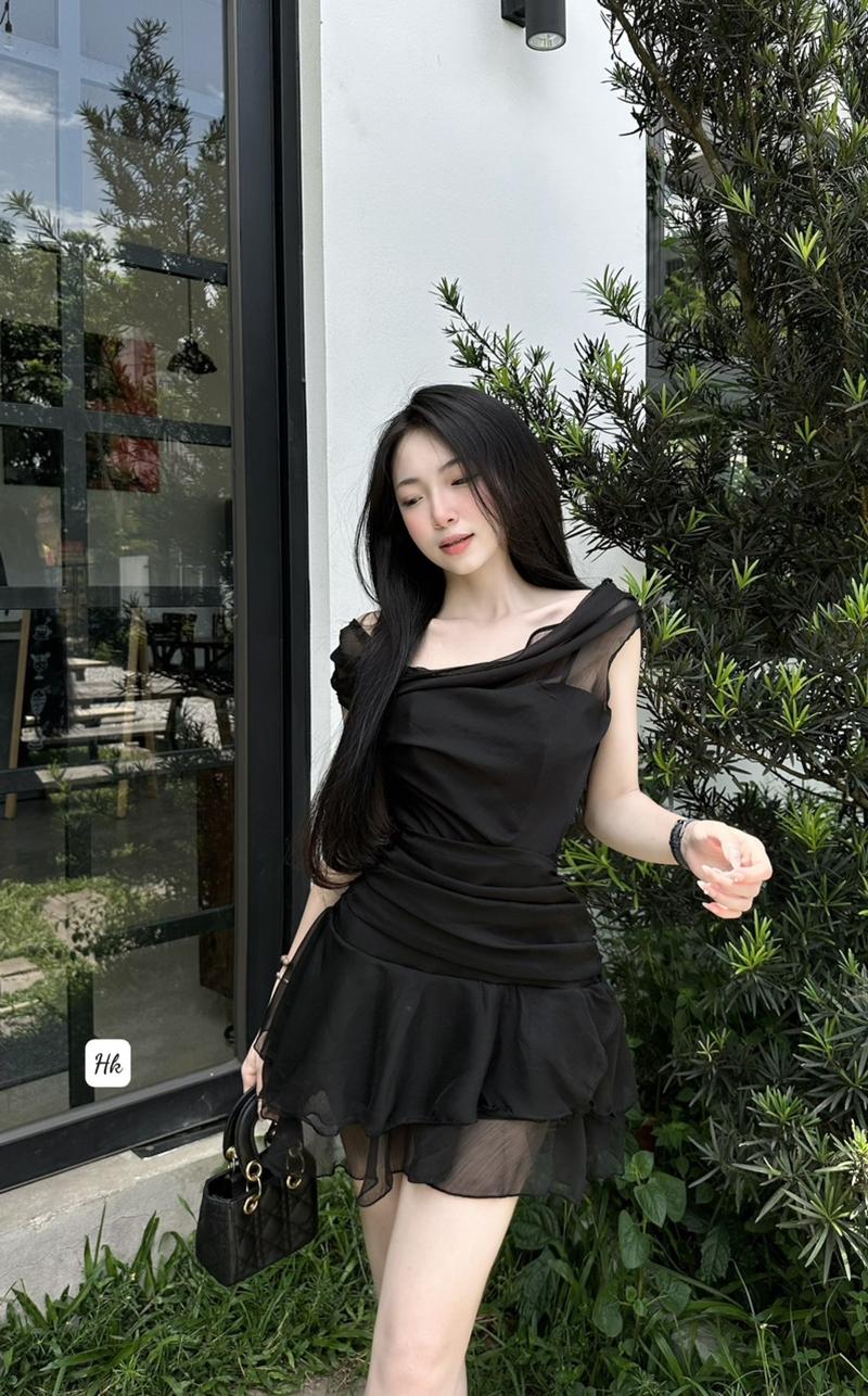 Product Introduction of ￼Váy Tơ Cổ Đổ Dáng Ngắn Đuôi Tầng Xoè Bồng Điệu Đà Nữ Tính Diện Đi Tiệc Sự Kiện Siêu Tôn Dáng( ẢNH THẬT TỰ CHỤP) Nhung Women 4