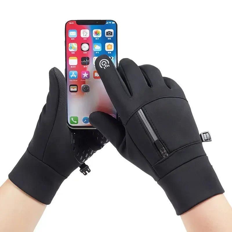 Winter Gloves Velvet Wear-resistant Waterproof Cycling Glove Touch Screen Warm Gloves Outdoor Hiking Skiing Gloves for Men Women 2