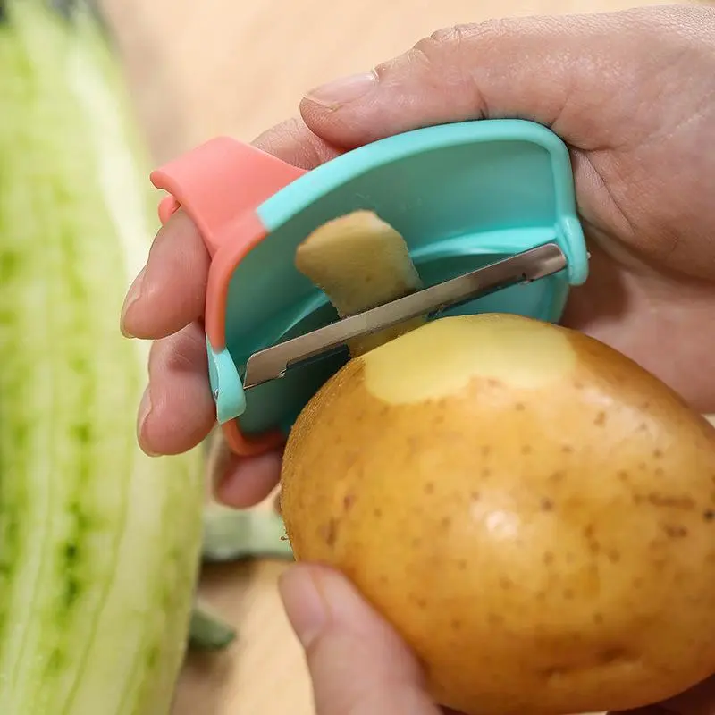 Stainless Steel Grip Vegetable Peeler, 3 Counts Manual Hand Peeler for Carrots, Pumpkins & More, Household Kitchen Gadgets 6