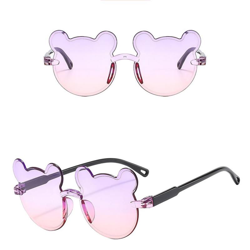 Korean Version Fashion Cute Gradient Color Bear Conjoined Piece UV Protection Children Sunglasses 8