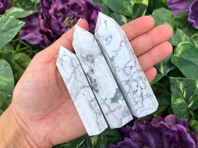 Product Introduction of White Howlite Point Tower White Howlite Stone Point White Howlite Crystal Point - Howlite Jewelry - Healing Crystals and Stones 1