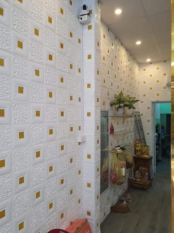 COMBO 50 Tấm Xốp KT 70-70cm Hoa văn tem nhũ kim tuyến lấp lánh dày dặn sắc nét sẵn keo bóc dán trang trí Decor Phòng