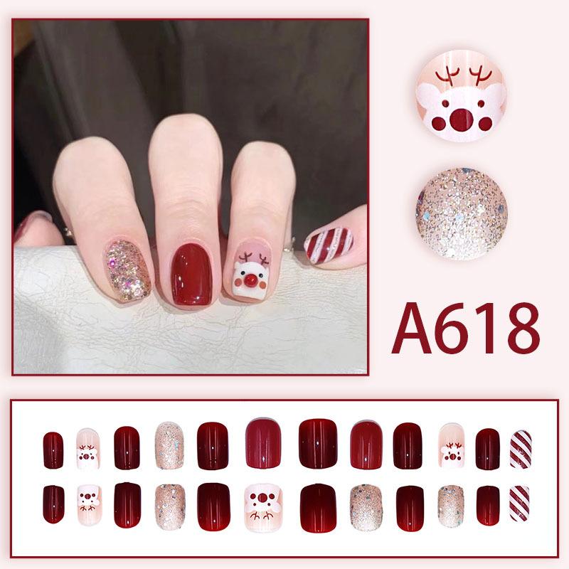 Product Introduction of Summer Autumn Gentle Simple Pure Desire Style Wearable Nail Tips Printed Solid Color French Style Detachable Fake Nails 18