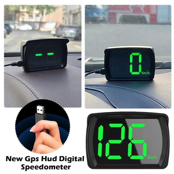 Speedometer Mobil Digital Speedometer GPS Digital KM/H dengan Tampilan Huruf Besar LED untuk Mobil Truk SUV Sepeda Motor 1