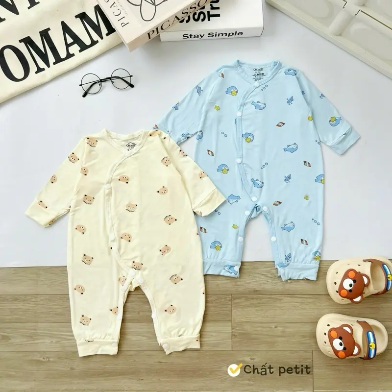 Body dài màu họa tiết chất thun lạnh mềm mát cho bé 2