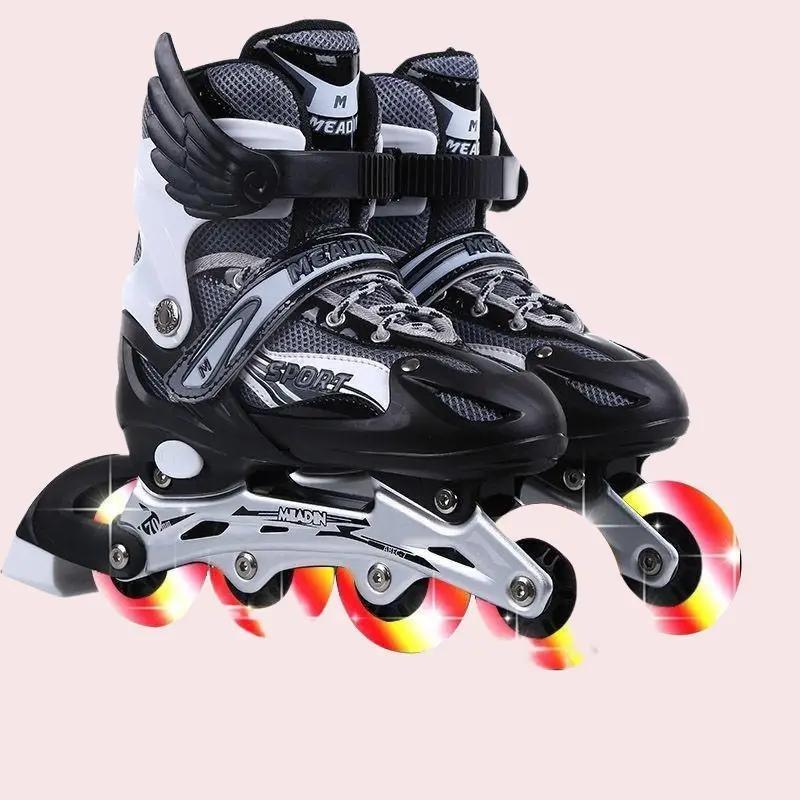 Giày trượt patin Sport cao cấp phát sáng dành cho trẻ em người lớn có thể điều chỉnh to nhỏ mẫu mới 2025 Tặng bộ chuyển chuyển đổi thành 2 hàng bánh