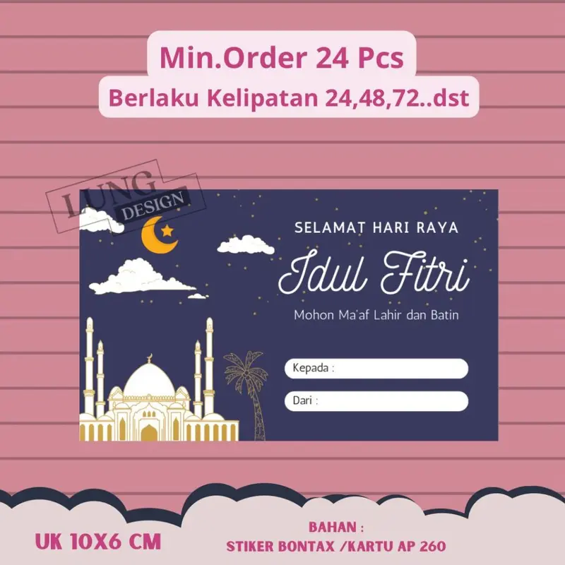 STICKER/KARTU UCAPAN IDUL FITRI - GREETING CARD IDUL FITRI -UCAPAN IDUL FITRI - GIFT CARD IDUL FITRI - KARTU UCAPAN SELAMAT HARI RAYA IDUL FITRI LEBARAN - SETICKER UCAP[AN SELAMAT HARI RAYA IDUL FITRI - STICKER HAMPERS, NASI KOTAK, KUE KERING LEBARAN 7