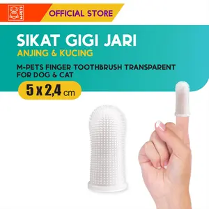 M-Pets Finger Toothbrush Transparent / Sikat Gigi Anjing Kucing