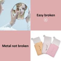 Gambar SANIYE LIVE Besi tahan karat cermin rias Shatter-proof Stainless Steel Cosmetic Mirror Makeup C62 - #gold dari Saniye Beauty Store Kota Tangerang 3 Tokopedia
