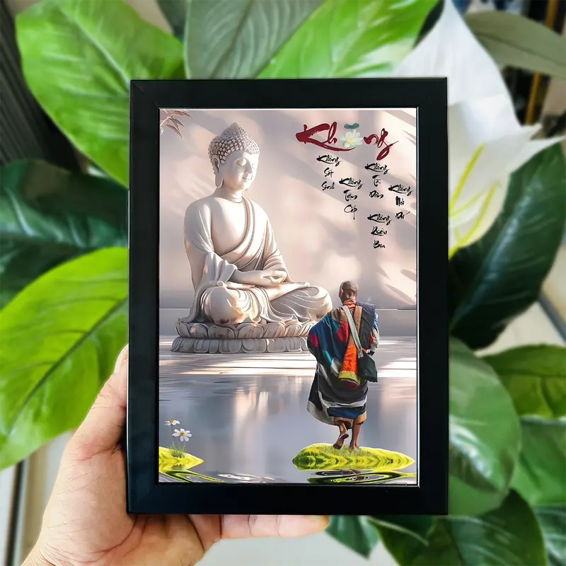 Tranh Ảnh Để Bàn Sư Thầy Thích Minh Tuệ Nhiều Kích Thước (Có thể treo) Decor Khung Tranh 3