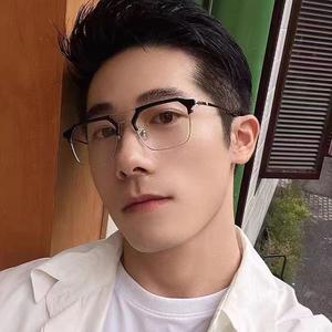 กรอบแว่นตาทำจากโลหะ, เปลี่ยนสี, ป้องกันแสงสีฟ้า, อินเทรนด์, สำหรับผู้ชาย, สไตล์ย้อนยุค, ส่วนบุคคล, เหมาะสำหรับคิ้วและแว่นตาสายตาสั้น