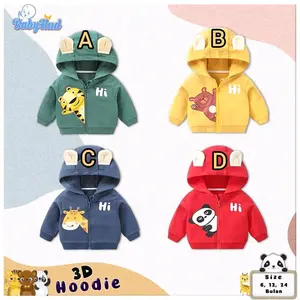 Sweater hoodie baby hud 3d Katun Lengan panjang