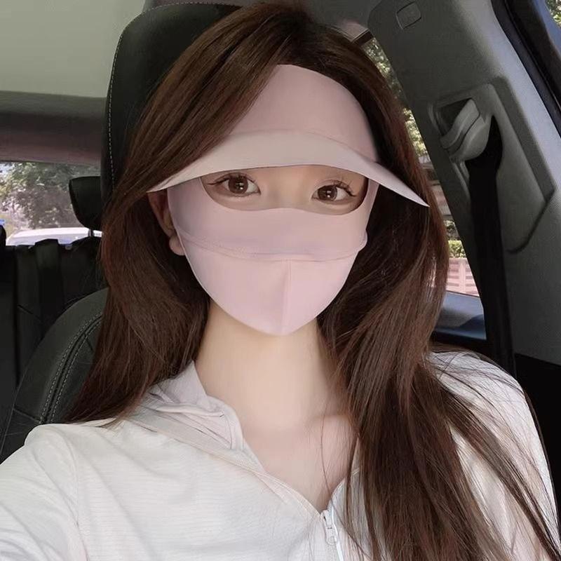 Mũ Khẩu Trang Vải Lụa Nhật Kèm Nón Chống Nắng Chống Tia UV UPF50+. Nón Mũ Vành Rộng Đi Đường Ngăn Nắng Bảo Vệ Da 4