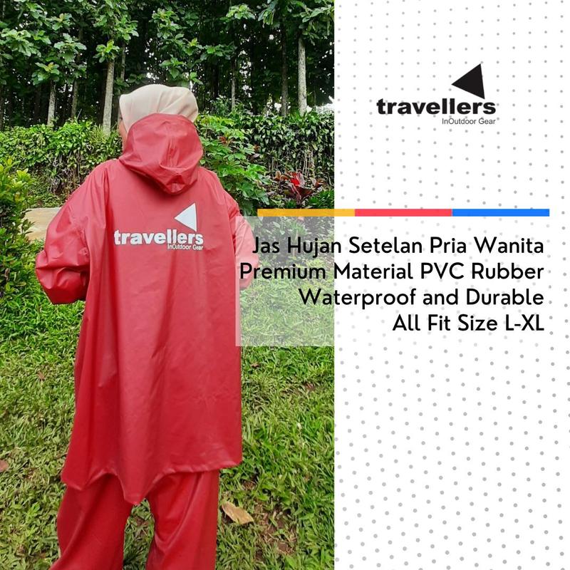 Traveller Jas Hujan Premium Setelan Celana Pria Wanita Raincoat 6
