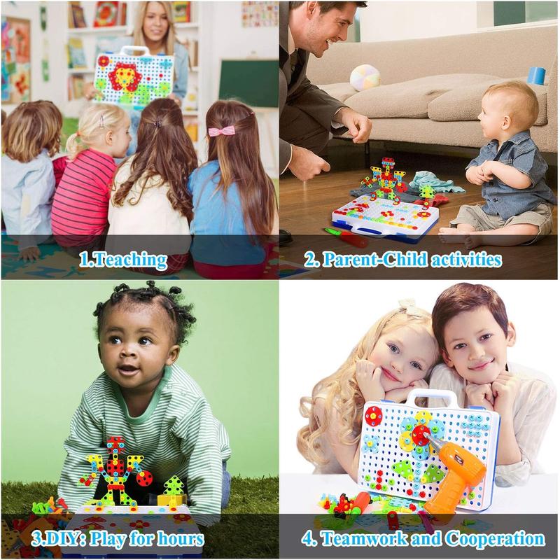 Durable Construction Games with Toy Drill, 1 Set Creative Engineering Building Kit, Learning Constructor Set Gift, Valentine's Day Gift, Fidget Toys, Crafts 9