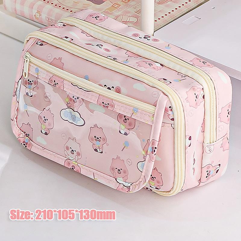  Hộp Đựng Bút Chì Dung Tích Lớn Dành Cho Bé Gái Mới Thích Hợp Cho Học Sinh Tiểu Học Thiết Kế Hoạt Hình Anime Màu Hồng Hộp Đựng Bút Chì Loopy 