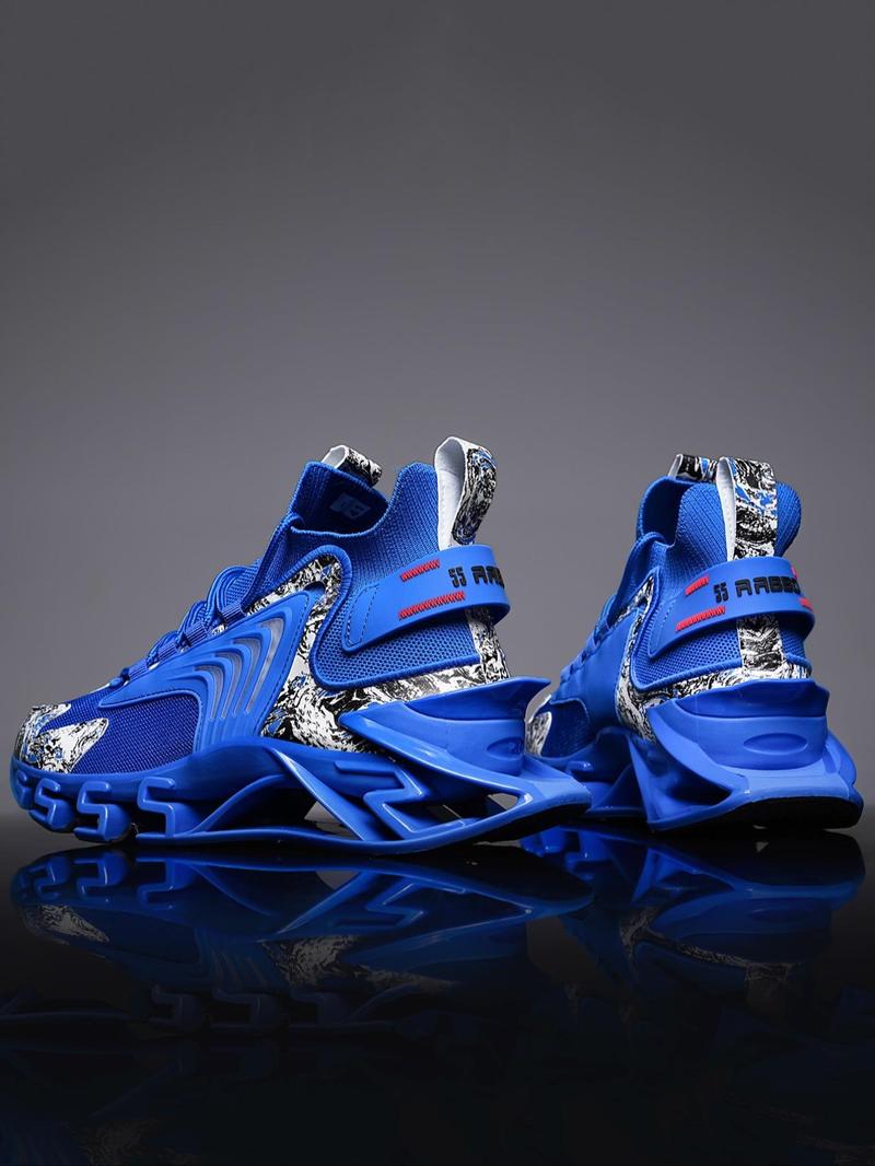 Product Introduction of Men's Patchwork Lace Up Running Shoes, Casual Breathable Comfortable Sports Shoes, Male All-match Round Toe Sneakers for Daily Wear 6
