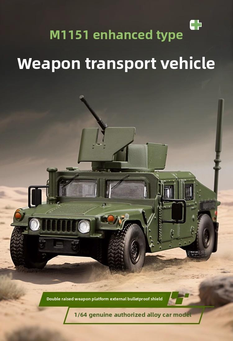 Product Introduction of 1:64 armored vehicle model M1151 alloy simulation vehicle model GAZ Tiger anti-tank missile vehicle model 31