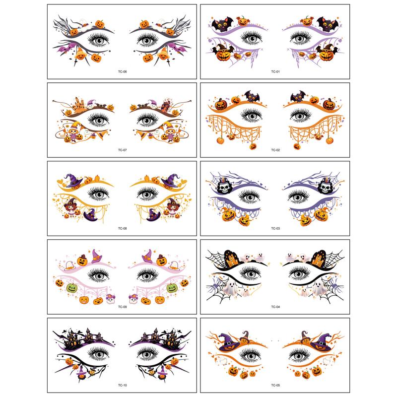 Miếng Dán Hình Xăm Halloween, Thiết Kế Góc Mắt Mới, Cao Cấp, Trang Điểm Mặt, Miếng Dán Hình Xăm Tạm Thời, Làm Bằng Giấy hình xăm dán  30 ngày kim  xăm hình  xăm hình  xăm 7
