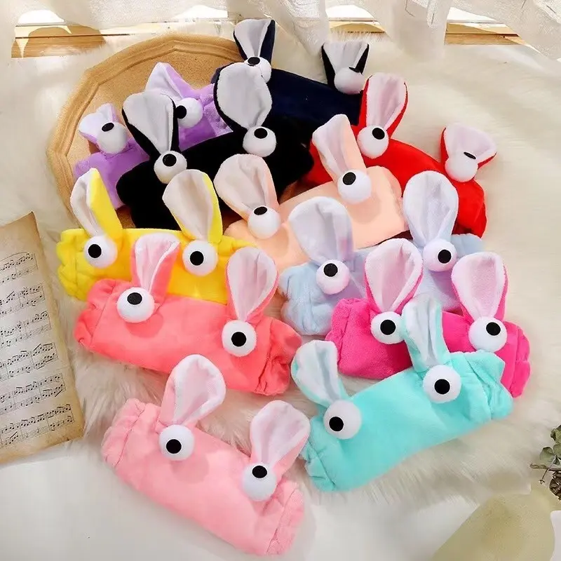 Big Eyes Bunny Ear Turban Facial Washing Hair Turban Garterized Headband Hair monster turba