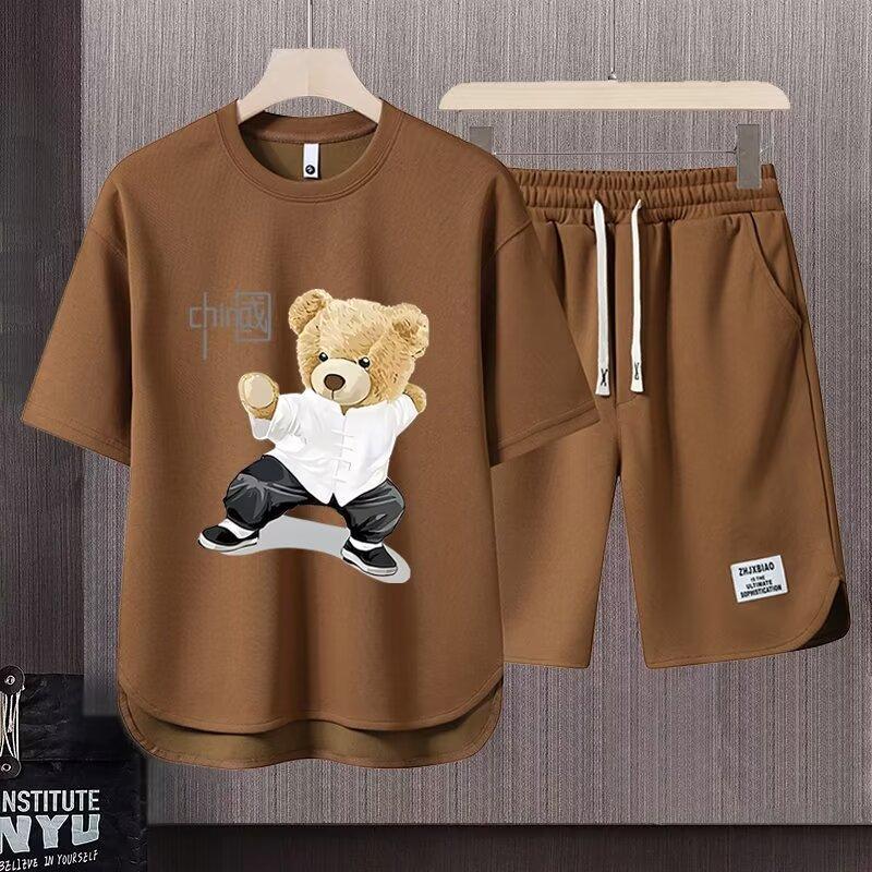 Product Introduction of Sportswear Suit Men's Summer Short-Sleeved T-shirt Basketball Jersey Casual Shorts Two-Piece Korean Style Trendy 2025 13