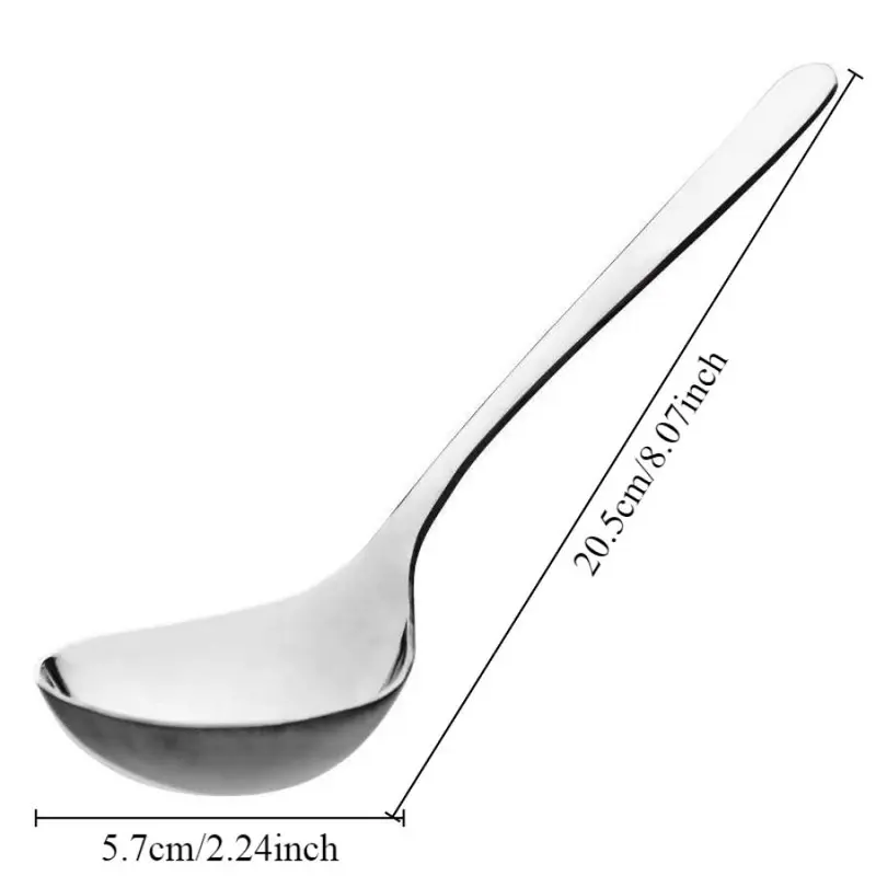 Stainless Steel Long Handle Soup Spoon, 1 Count Korean Style Large Capacity Ramen Noodle Spoon, Thickened Soup Spoon, Kitchen Utensils for Home 1