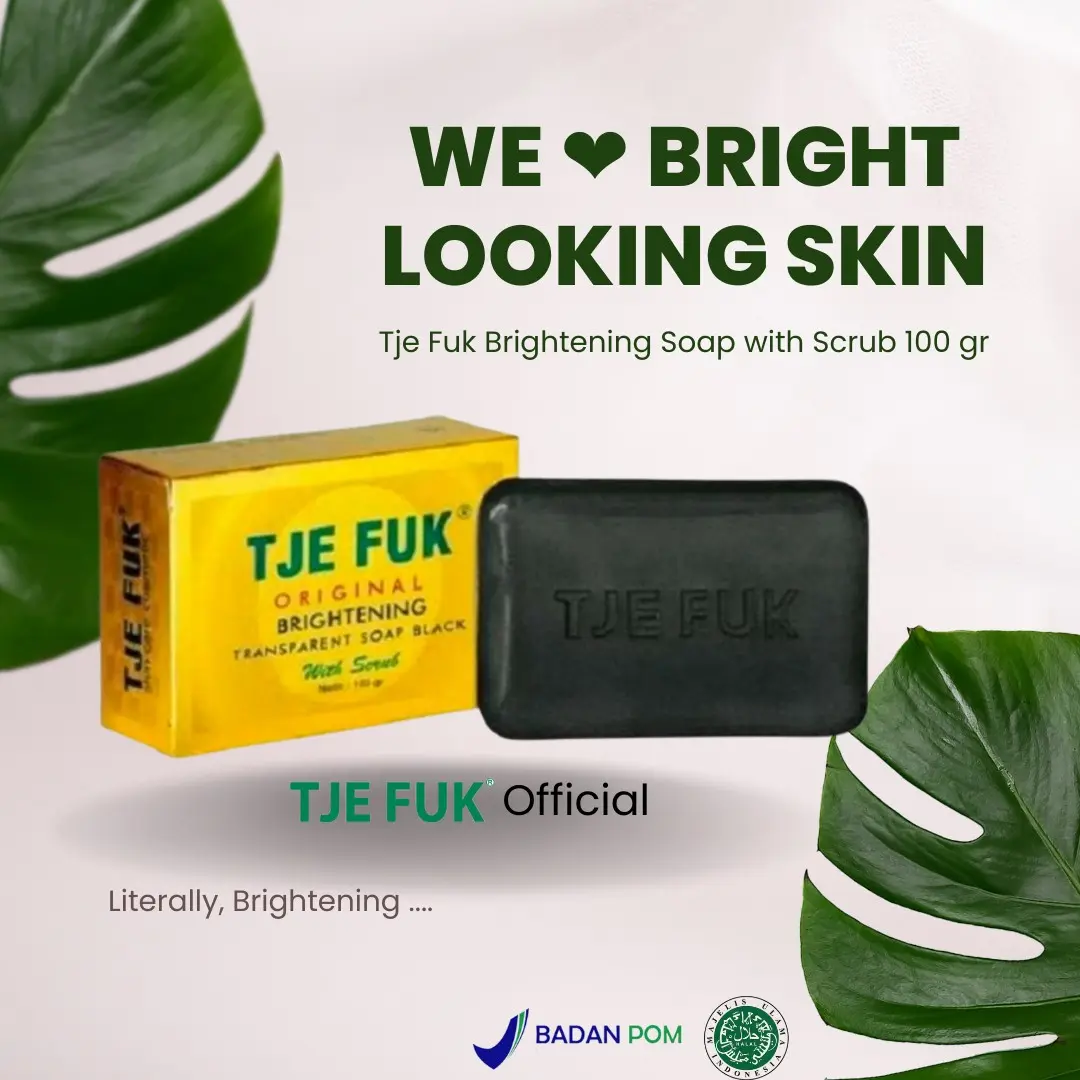 TJE FUK Brightening Soap Scrub 100 gr [Hitam] - Sabun Pencerah dan Pemutih Kulit Wajah Tubuh, Hidrasi, Melembabkan, Mempercepat regenerasi sel kulit BPOM Halal