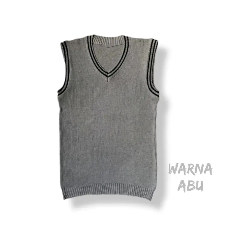 Rompi Rajut Pria list korea style outer terbaru v vest premiun Tebal Casual Navy Outdoor Keren 2