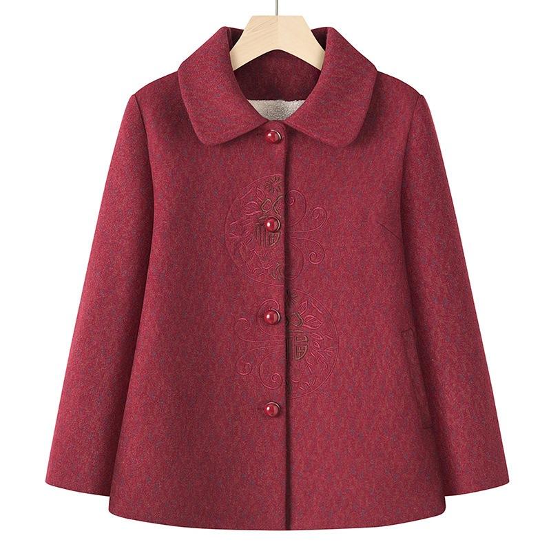  Áo khoác trung niên nữ chất liệu dạ lông chồn cao cấp kiểu dáng thanh lich ấm áp quà tặng ý nghĩa cho mẹ và bà  M204  