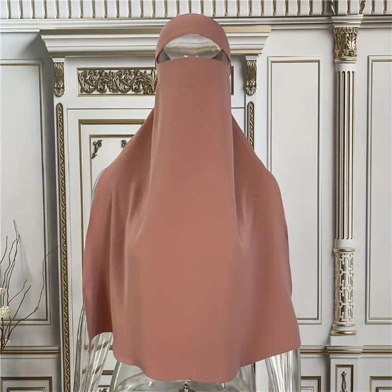 Solid Color Back Tie Hijab Ramadan Head Scarf Casual Breathable Mask Head Wraps Turban Face Covering For Women 7