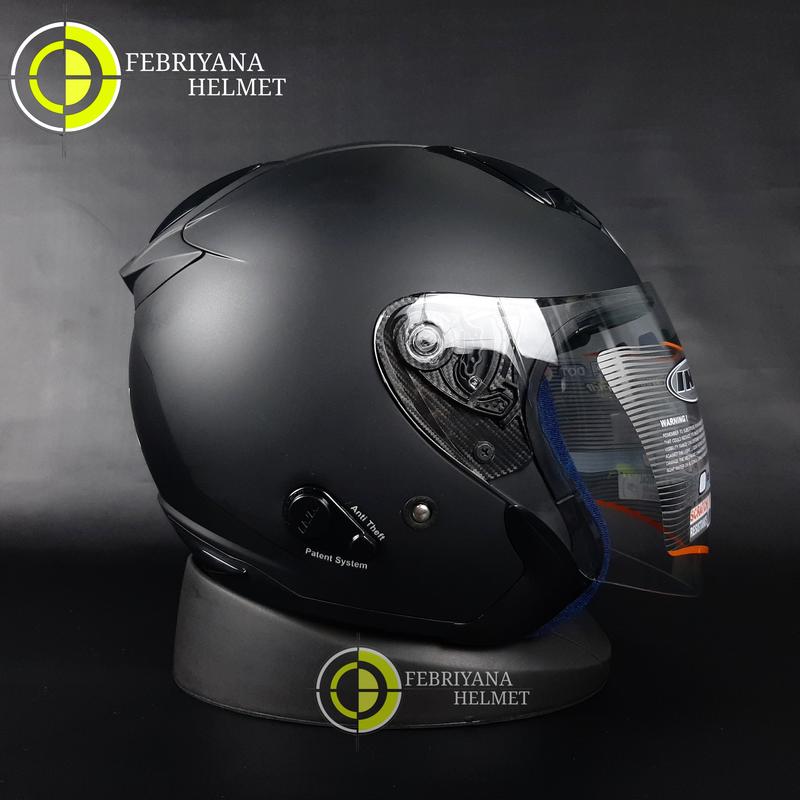 HELM INK METRO 2 SOLID BLACK DOFF HALF FACE INK DOUBLE VISOR Motorcycle 2
