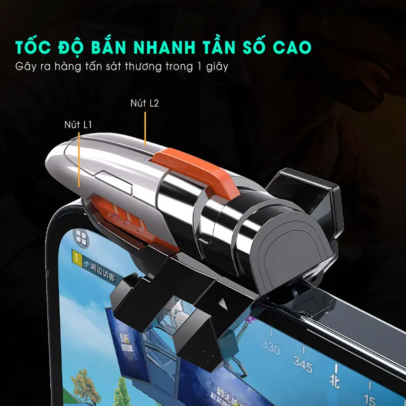 Tay cầm chơi game điện thoại MEMO AK06 gaming nút auto tap 4 chế độ hỗ trợ ghìm tâm chơi game thao tác 6 ngón pubg ff fps dễ dàng Chơi Điện Tử 5
