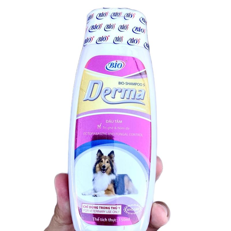 Sữa tắm Bio DERMA, 150ml phòng và trị nấm da, ghẻ, bọ chét trên chó, mèo, thú cưng.