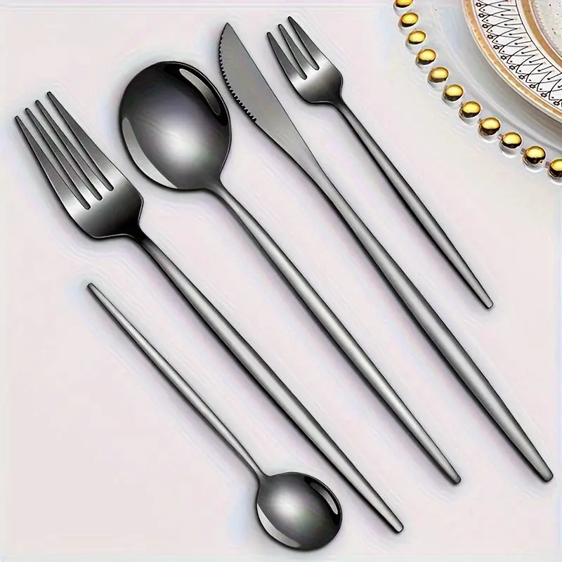 Stainless Steel Cutlery Utensils Set, 60pcs/set Including Knives, Forks & Spoons, Mirror Polished Flatware Set for Parties, Banquets & Restaurants, Kitchen Dinnerware 8