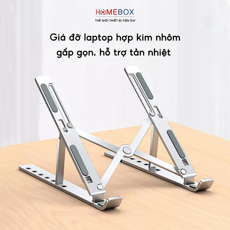 Giá đỡ Laptop hợp kim nhôm có thể điều chỉnh được độ cao, Đế tản nhiệt kê laptop nhôm Cho Macbook iPad
